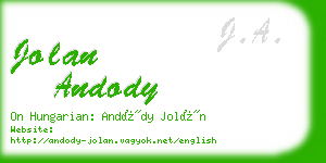 jolan andody business card